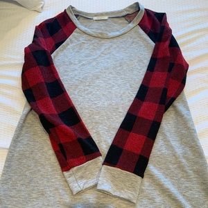 Buffalo check long sleeve top